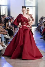 

Red One Shoulder Evening Dresses 2022 Ruffle Sweep Train Formal Prom Gowns Runway Fashion Backless Party Celerity Dress Best