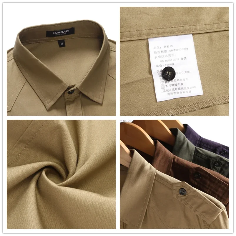 Cotton Shirt Long Sleeve Shirt Men Casual Shirt 2025 Men's Epaulette Shirt Fashion Full Sleeve Epaulet Shirt Military Style Cotton Army Green Shirts with Epaulets