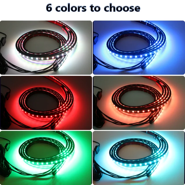 Car Charssis Flexible LED Strip Light LED Underbody Remote /APP Control RGB Neon Lights Ambient Atmosphere Auto Decorative Lamp 3