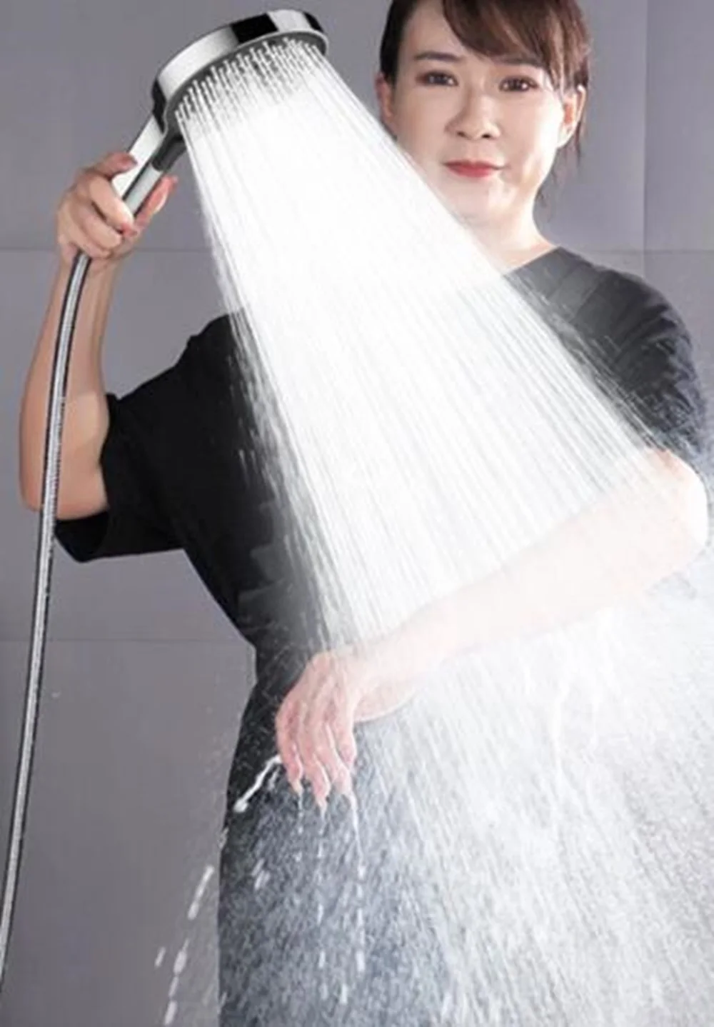 New 135mm Big Panel 6 Modes Pressure Boost Shower Head Water Saving Spray Massage Shower Faucet Hose Set Bathroom Accessories