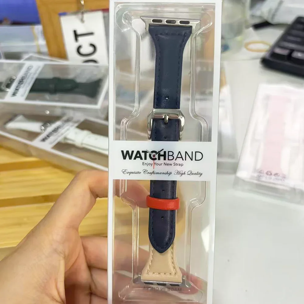 Elegant Slim Leather Strap for Smartwatch - Premium Bracelet Replacement Band