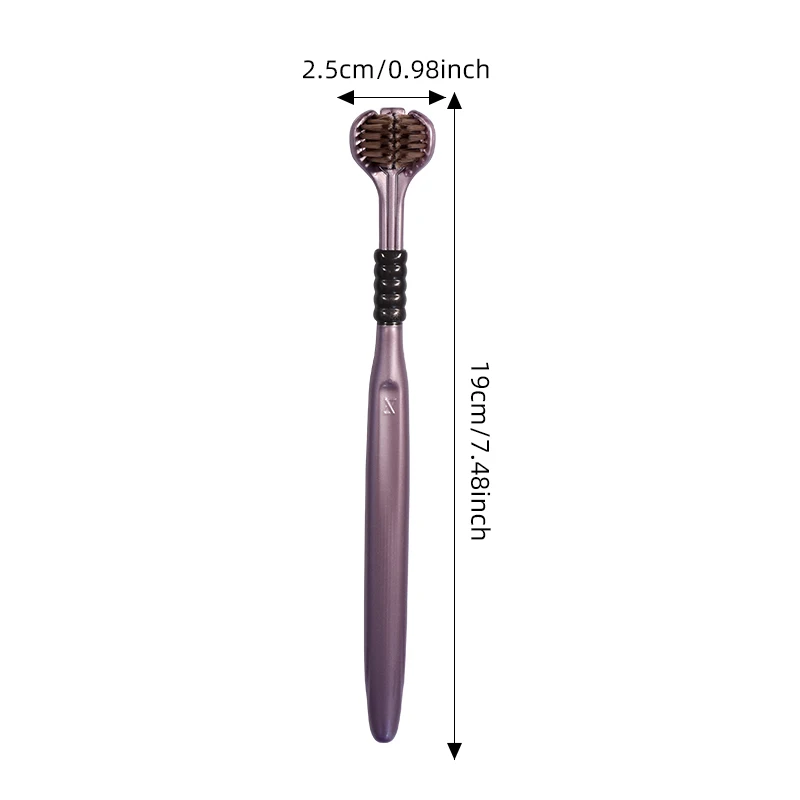 Soft Toothbrush Tongue Scraper Portable Toothbrush 2/4/6pcs Adult 3 Sided Bristles Deep Cleaning Oral Care Family Couple Travel