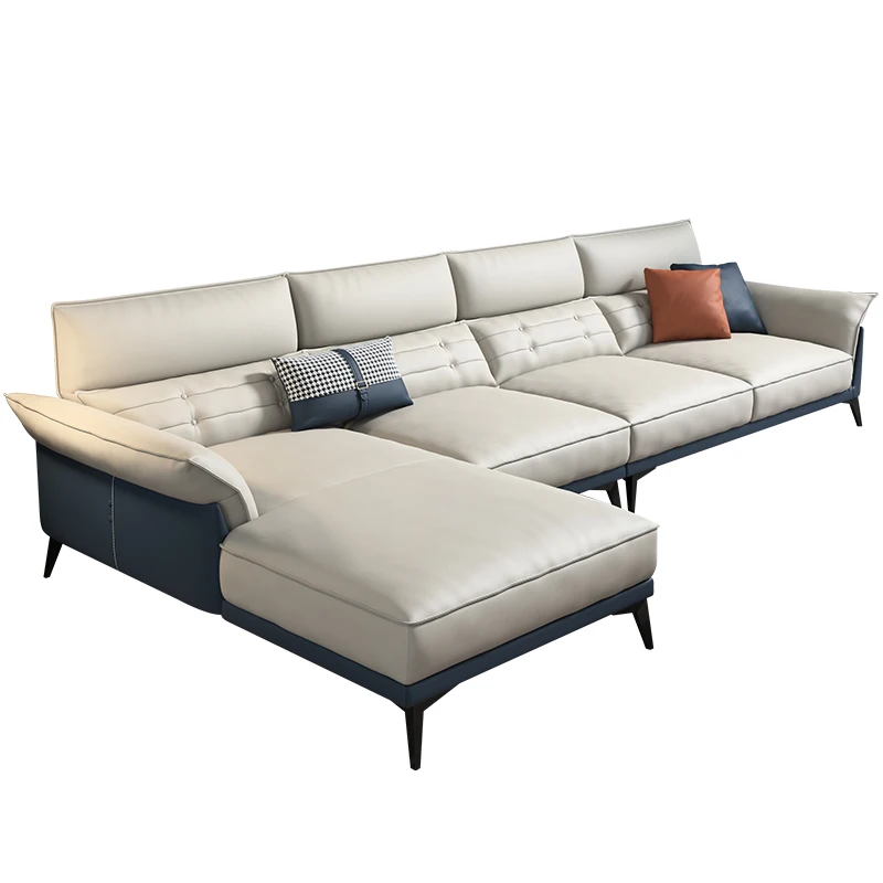 

YY Full Leather Sofa Modern Simple Small Apartment Living Room Creative Large Leather Sofa