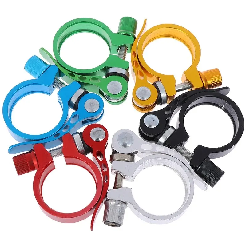 Bike Seatpost Clamp 28.6/31.8/34.9 MTB Rack Locking Clip Quick Release Aluminium