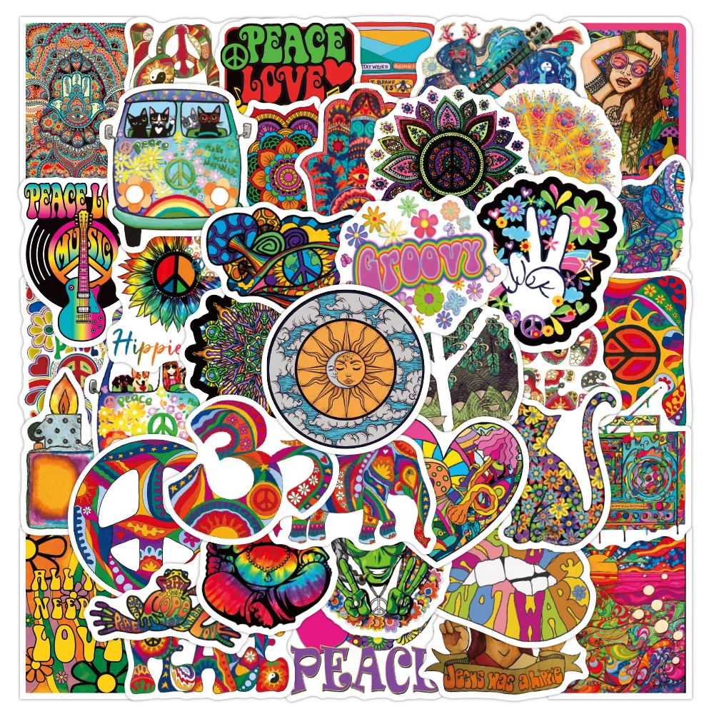 Hippie Graffiti Stickers Funny Cartoon 10/30/53PCS DIY Decoration cartoon stickers,graffiti stickers