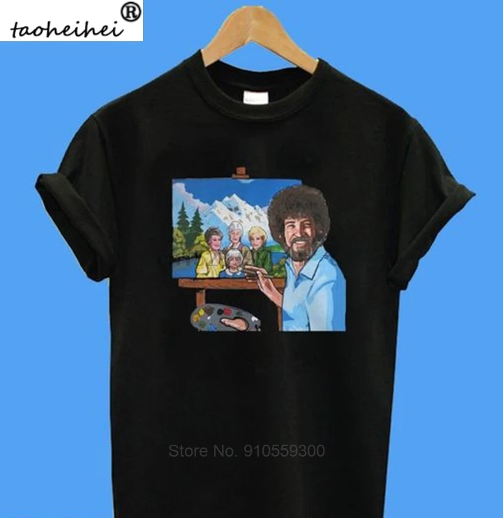 Summer funny print men tshirt women Best Price Bob Ross Painting The Golden Girl T-Shirt |