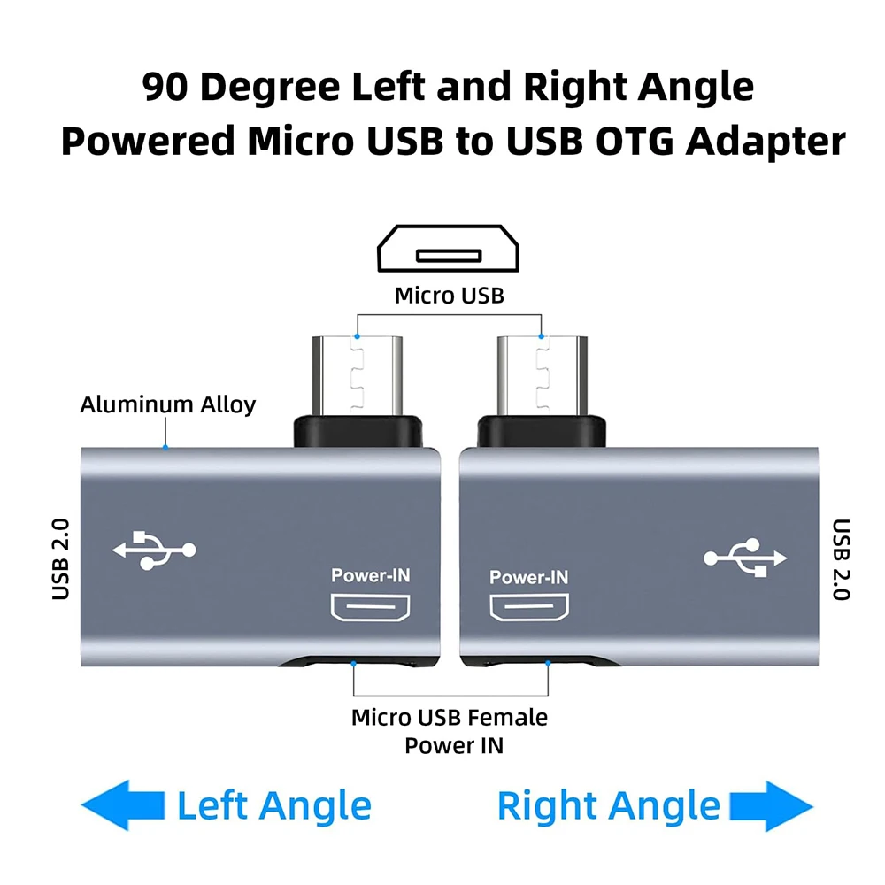 Compact 90-Degree Micro USB to USB OTG Adapter for Enhanced Device Connectivity