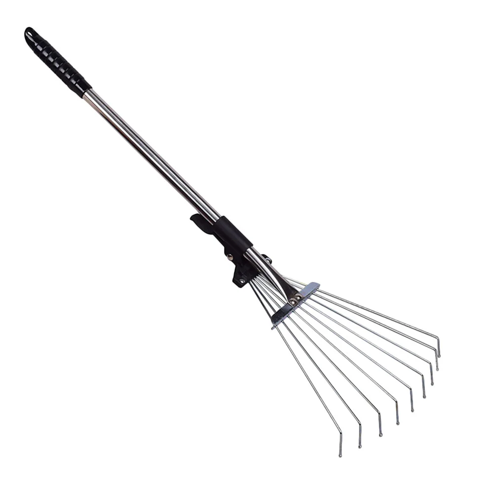 

Hand Shrub Rake Leaf Collection Rake Rake Kids Steel Rake Backyard Tools Kids Garden Tools Foldable Yard Rake