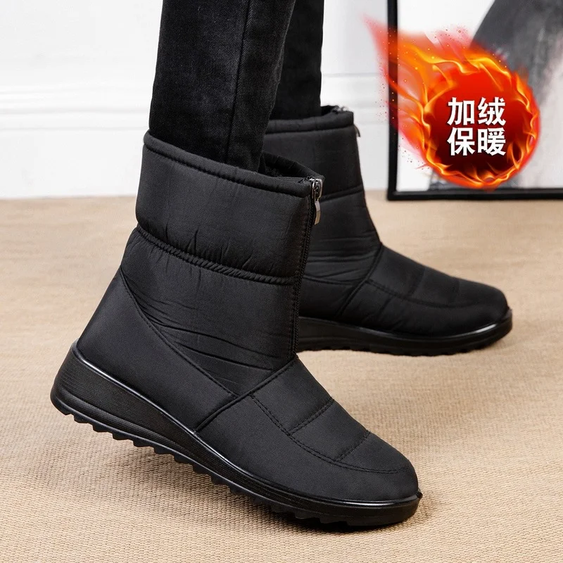Women Winter Boots Waterproof 2022 New Round Toe Ankle Boots Woman Shoes Warm Plush No-slip Ladies Snow Boot Female High Quality