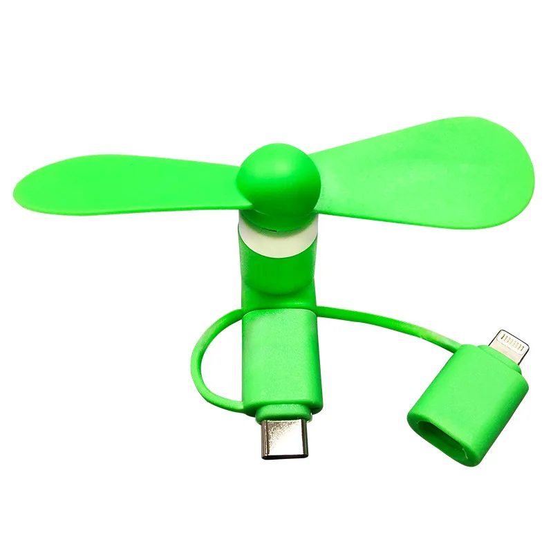 Portable 3 IN 1 Travel Cell Phone Mini Fan Cooling Cooler for Android Type-c Micro USB C For IPad IPhone 5 6 6S 7 Plus 8 X XS