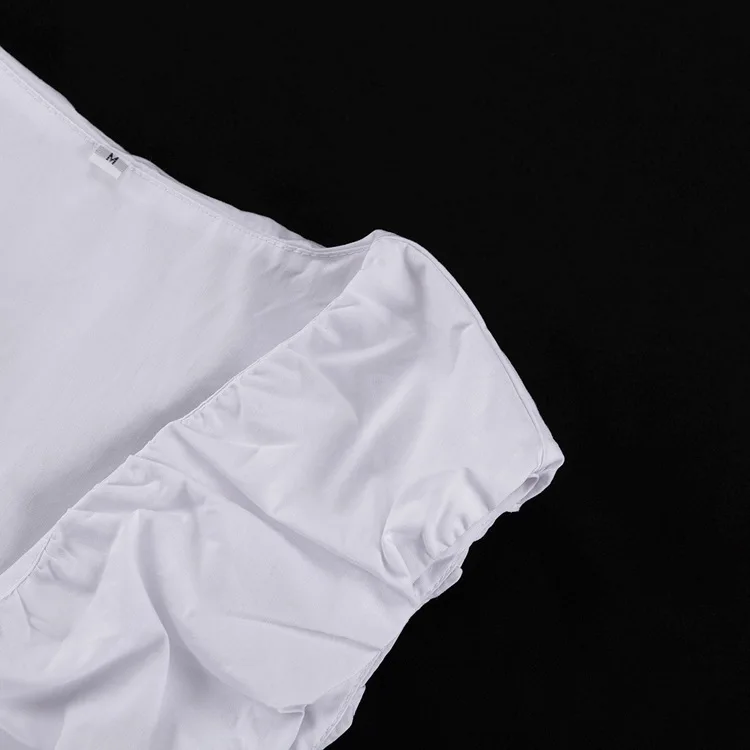 White Pleated 2 Piece-Set Maxi Skirt Women V-Neck Cropped Top And Patchwork Fashion Long Skirt Sets Ladies Solid Outfits