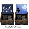Song FLY Me To The Moon Music Box Wooden Black Print Gift for Wife Lovers Birthday Christmas Valentine's Day Home Decor 1