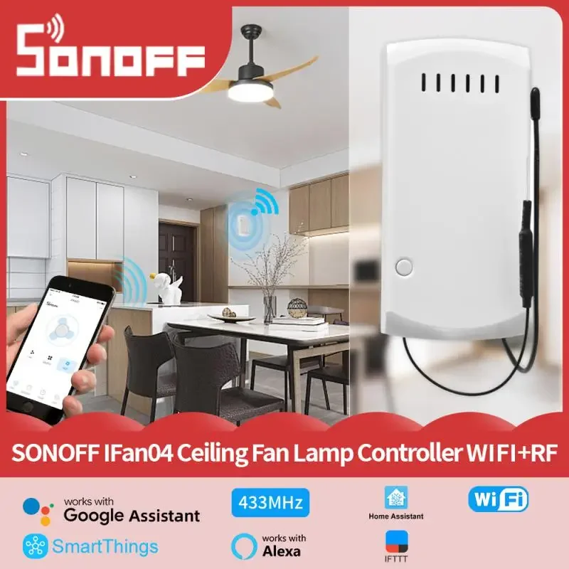 Sonoff IFan04 Smart Wifi Ceiling Fan & Light Controller RF 433Mhz ...