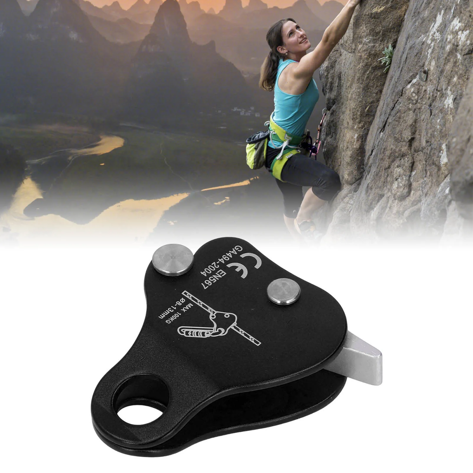 Advanced Mountaineering and Climbing Self-Locking Rope Device for Fall Protection and Descent Control