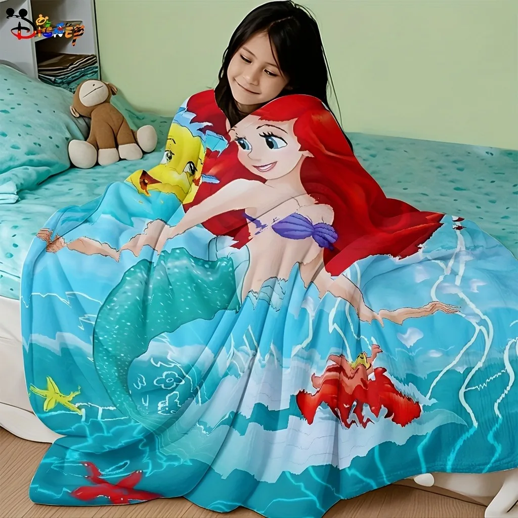 1PC Disney's The Little Mermaid Blanket ,Multifunctional blanket
