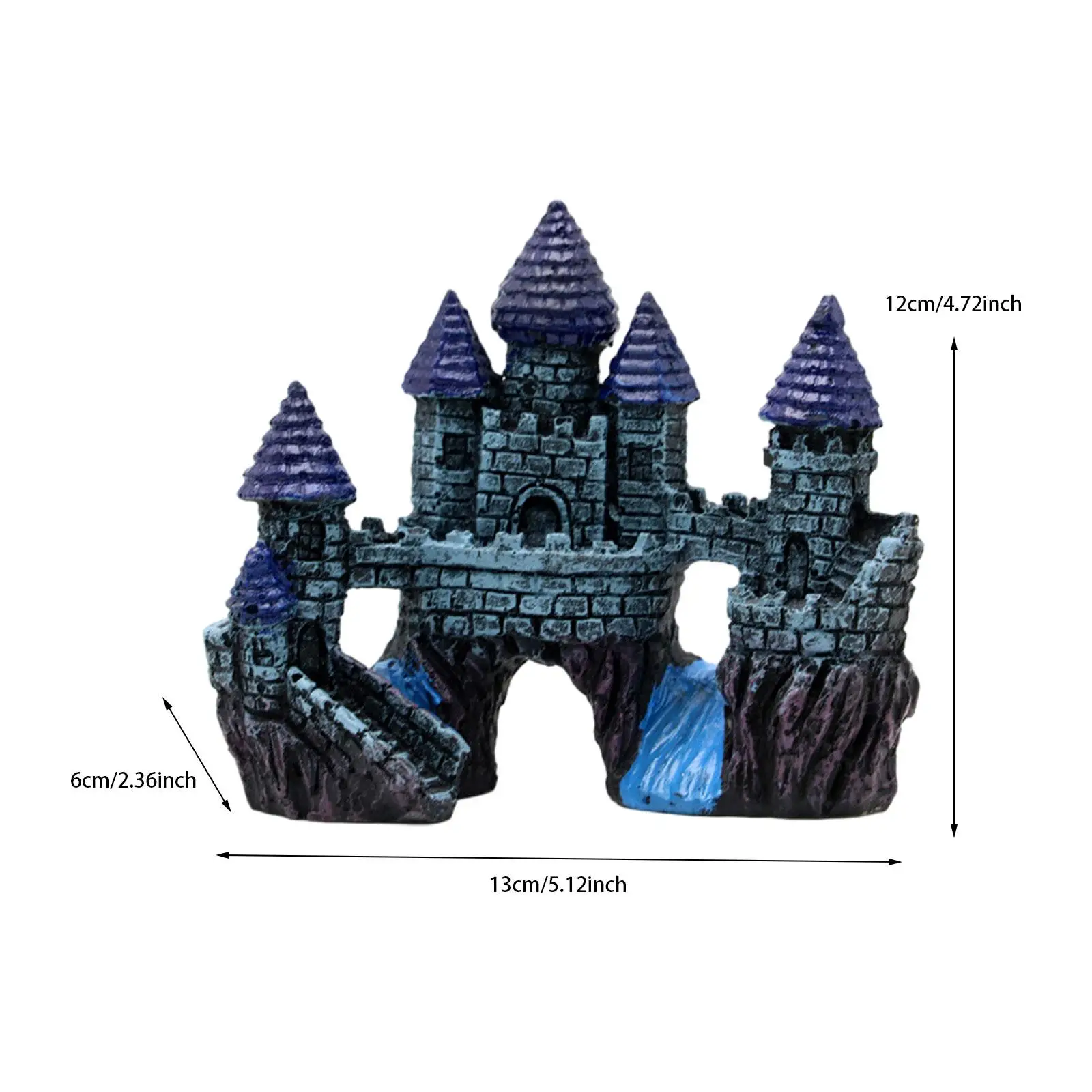 Aquarium Resin Castle Decoration Ancient Castle Design Fish Tank Ornament For Reptile Betta Fish Saltwater Tanks