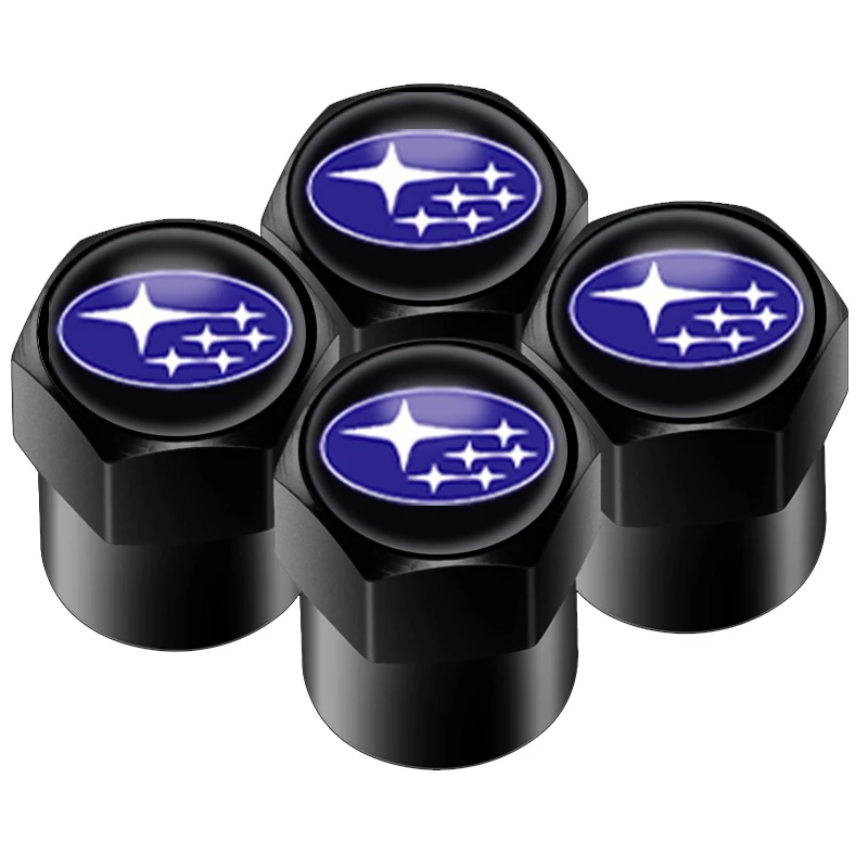 Car wheel valve caps Dustproof Covers For Subaru STI Impreza Legacy WRX BRZ XV Forester Crosstrek Outback Ascent 4pcs