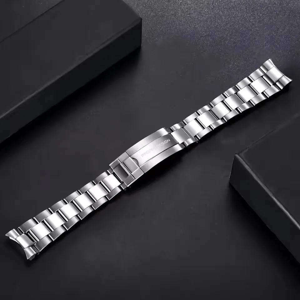 Elegant Pagani Stainless Steel Watch Strap, 20mm Width, 220mm Length