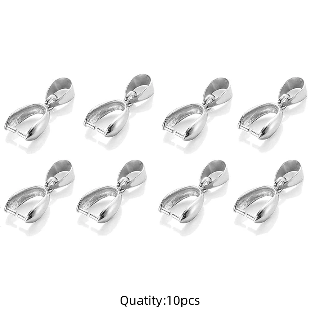 Stainless Steel Pendant Pinch Clip Bail Clasp Closure