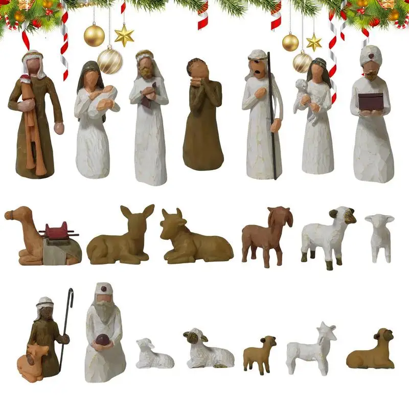 Christmas Decoration Nativity Scene Set 20pcs Christmas Ornament Indoor
