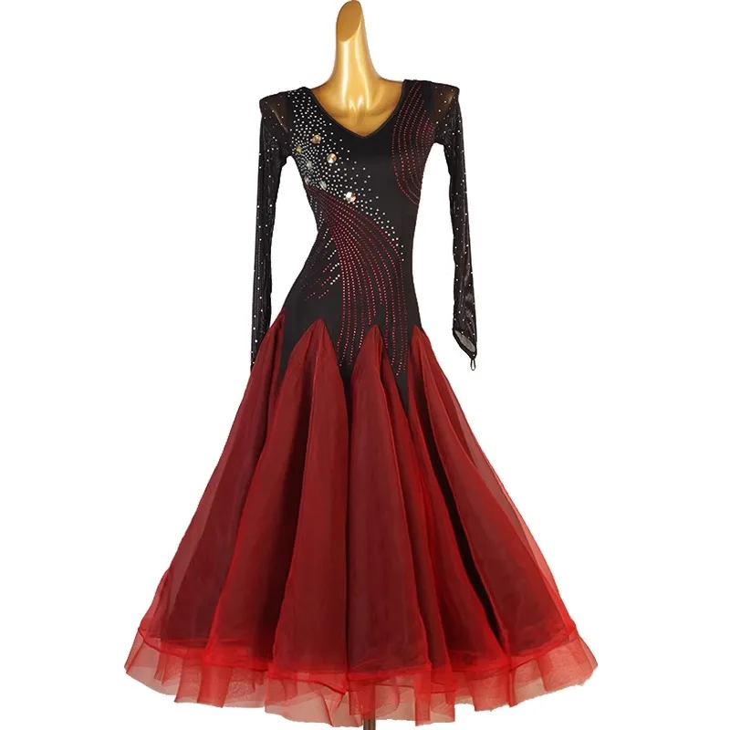 Girls Costumes Ballroom Dress Women Carnival Sports Dance Performance Fashion Clothing Waltz Evening Modern Prom Stage Suit