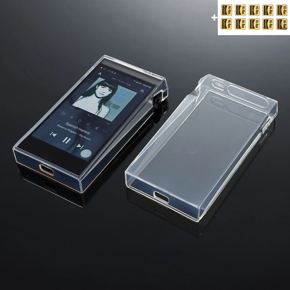 Soft Clear Crystal TPU Skin Case Cover for iRiver AK SP2000T with Front Screen Protector Tempered Glass
