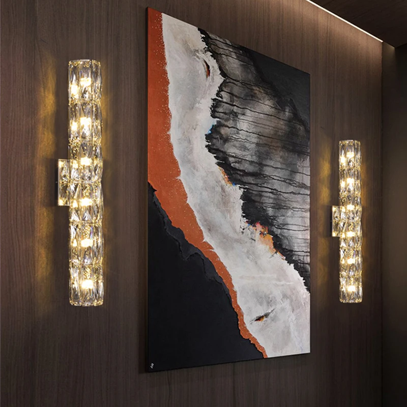 

Modern Luxury Crystal Sconces Living Room Bedroom Access Den Gold/Chrome Beautiful Interior Lighting Decorative Luminaire
