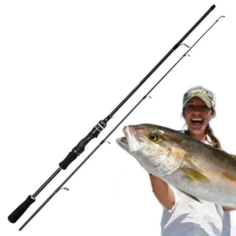 

Fiberglass Fishing Pole Black Spinning Fishing Rod Lake And Pond Fishing Rod Slub Design Not Easily Deformed For Outdoor