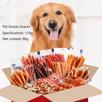 Pet snacks 110g dog snacks training rewards bite-resistant teeth grinding stick chicken breast beef strips 3