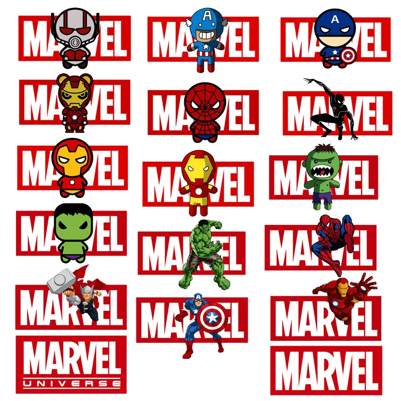 Disney Marvel Superhero Spiderman Thor Iron Man Hulk Cartoon Iron On Heat Transfer Patch Adesivi Accessori Per Vestiti Regalo Per Bambini