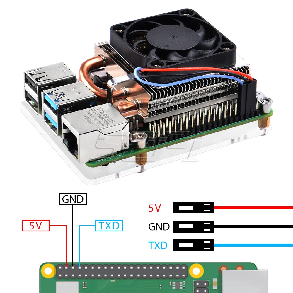 Ultra Fino Dissipador de Calor do Radiador Ventilador para Raspberry pi Modelo b Ice Tower Cooler Novidades Cpu Cooler 52pi - Imagem 4
