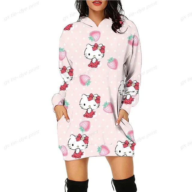 thumbnail image 1 of Sudadera con capucha de diseño original de HELLO KITTY, sudadera con capucha estampada de Anime Spice, sudadera con capucha de dibujos animados, sudadera versátil, sudadera con capucha de moda para mu, 1 of 5