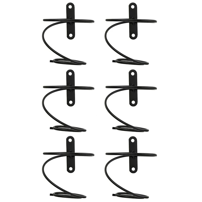 Promotion! Pack Of 6 Wall Mounted Wine Racks - Red Bottle Display Holder With Screws Metal Hanging Rack Organizer |