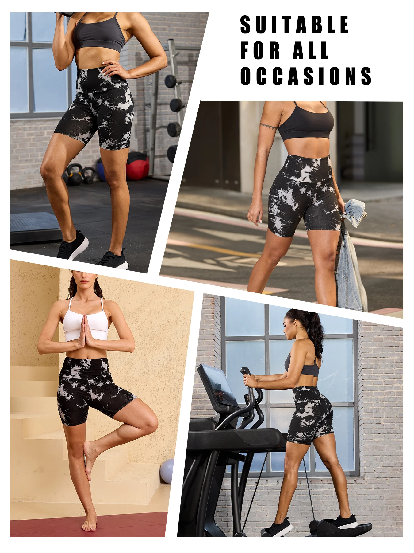 Super Soft High Waisted Tie Dye Sport Biker Shorts for Women No See Running Yoga Athletic Gym Shorts 3