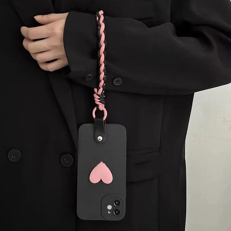 Crossbody Lanyard Wrist Strap Love Heart Silicone Case