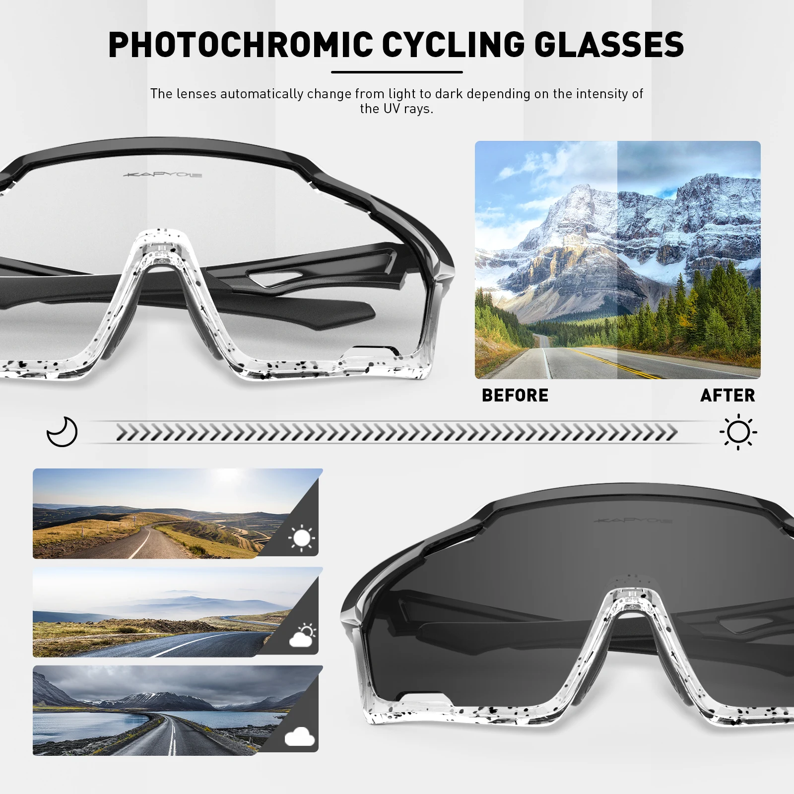 Kapvoe Sunglasses for Man Cycling Glasses MTB Riding Skating UV400 Polarized Fishing Goggles Woman Bike Bicycle Baseball 2025