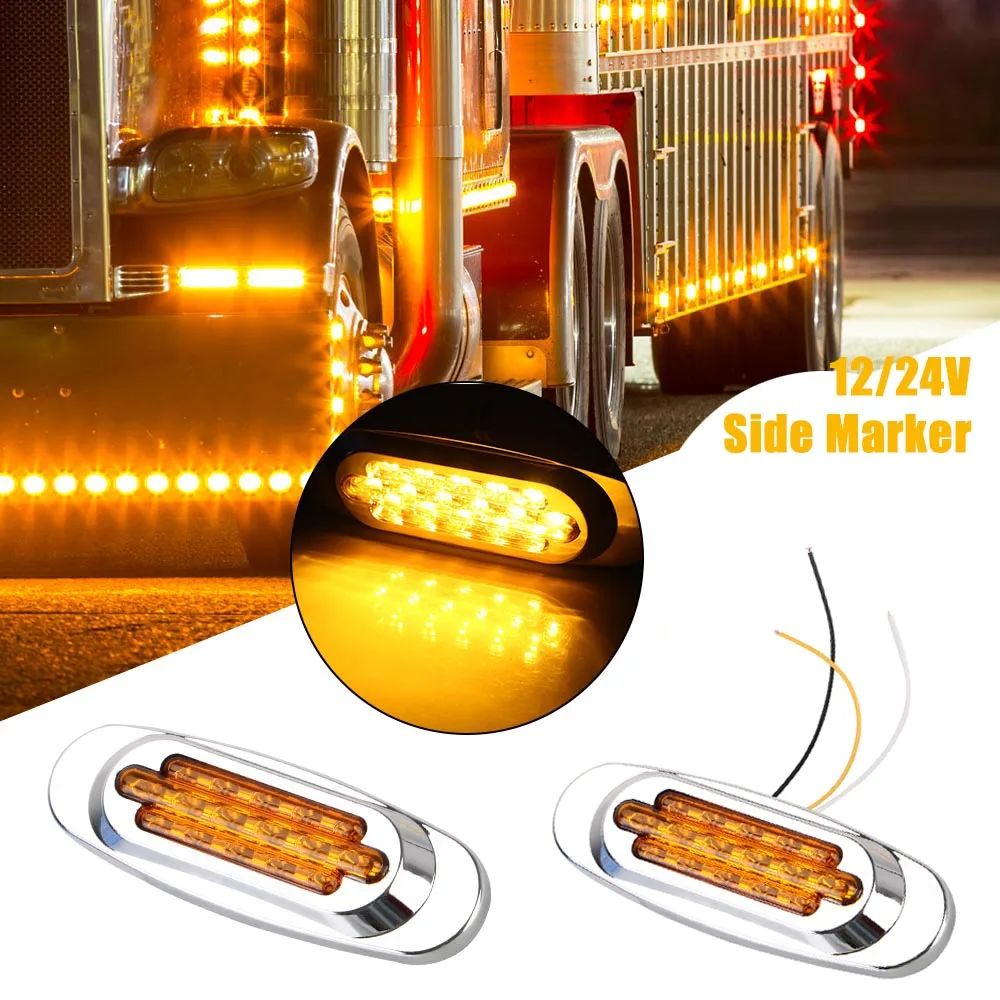 

12V 24V Truck Side Marker Position Clearance Light LED Trailer Turn Signal Lamp Motorcycle Taillights RV Caravan Car Accessories