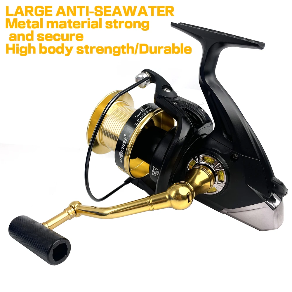 

Big Spinning Fishing Reel 8000 9000 10000 Coil Drag 15kg 4.9:1 Surfcasting Spinning Wheel Saltwater Ultralight Jigging Reels