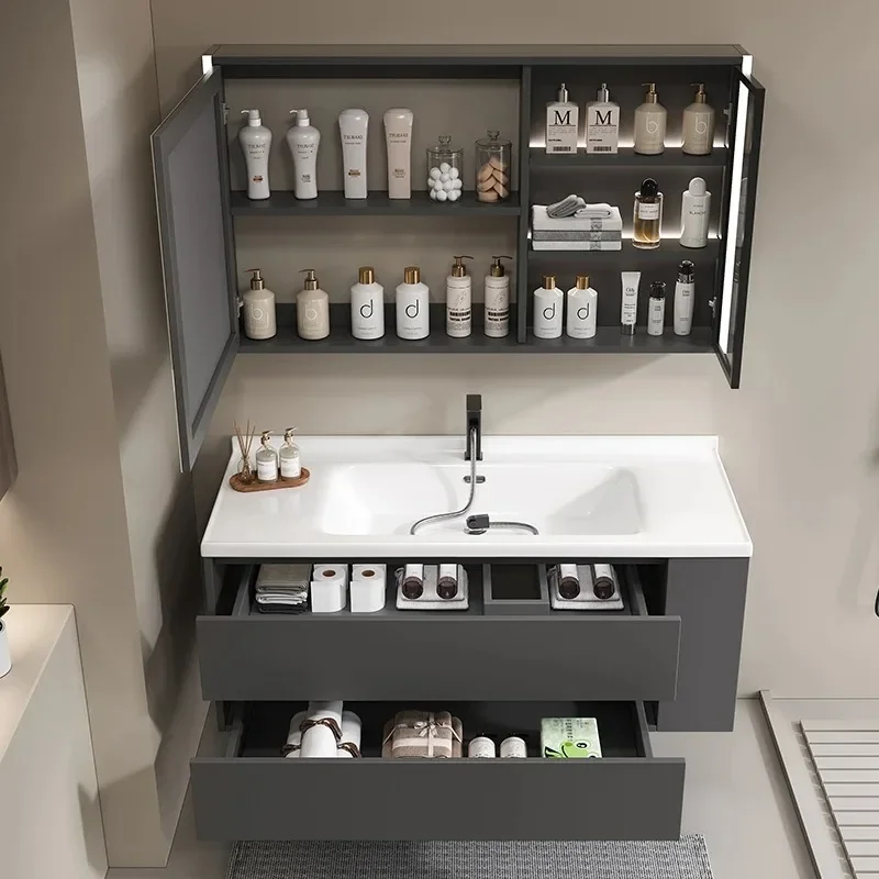 

Drawers Mirror Bathroom Cabinet Organizer Storage Shelves Cupboard Vanity Sink Display Luxury Archivadores Trendy Furniture