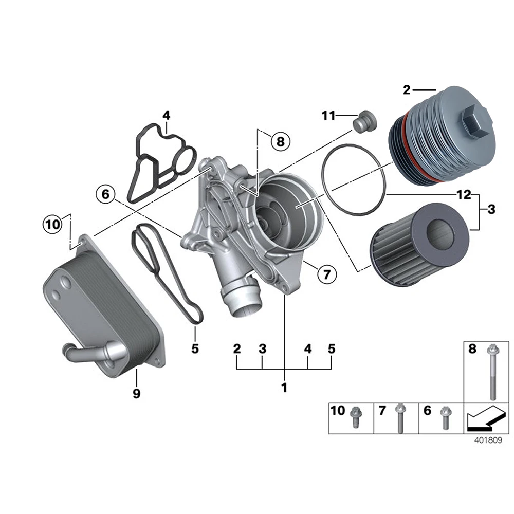 Oil Filter Shell Forged Aluminum Alloy Oil Filter Housing For BMW B48 With Disassembly Tool For Holder