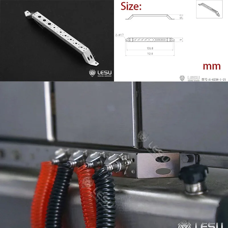 Lesu Metall-Kabinendrahtgestell aus Edelstahl, Simulation für 1/14 Tamiya RC Scania 770S, für MAN Benz Volvo SCANIA Man Actros Teile – Detail 11