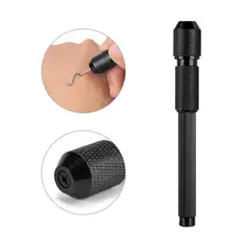 Anti-slip Tattoo Pen Holder Electroplated Aluminum Alloy For Skin Marking Pen Case For Beginners Professional Tools No Refill