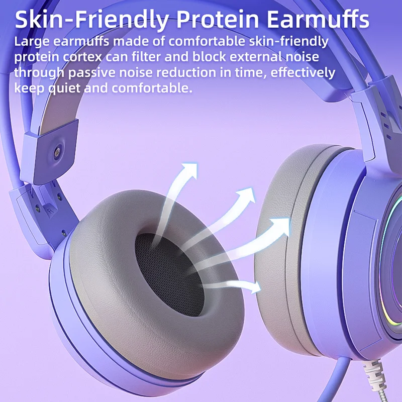 Cat Ear Gaming Headphones For PC Computer Gaming Headsets With