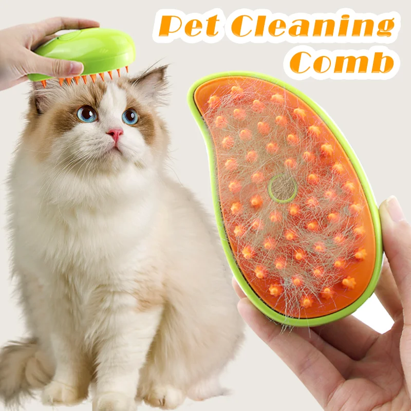 

Cat Steam Brush Pet Grooming Comb Electric Spray Water Soft Silicone Depilation Cats Bath Hair Brush Dog Hair Removal Tool