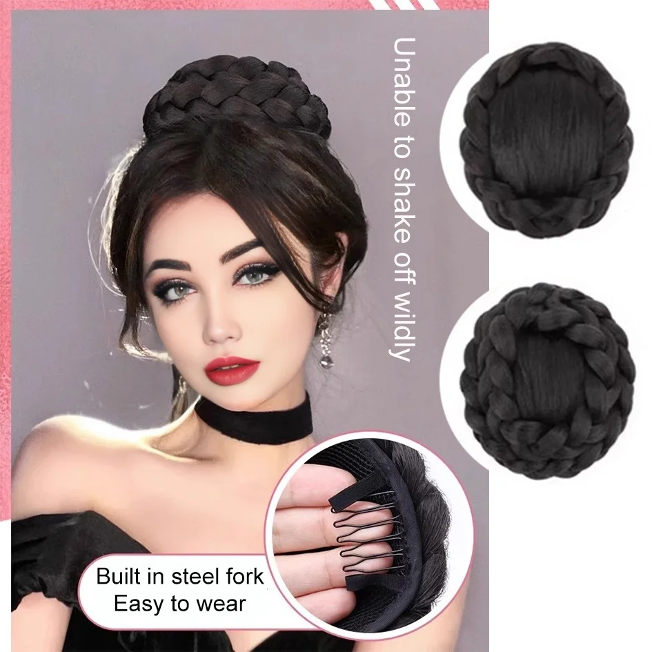 Synthetic 4-inch Maruko Head Wig Princess Headpiece Wedding Dress Design Hepburn High Headband Bridal Wig Bag Hair Accessories