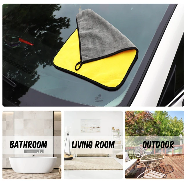 Professzionális Mikroszálas Autómosó Törülköző Vastag Tisztítószekrény Szárító Prémium Abszorbens Tisztítás Dupla Arcú Plüss Törülközők - Image 6