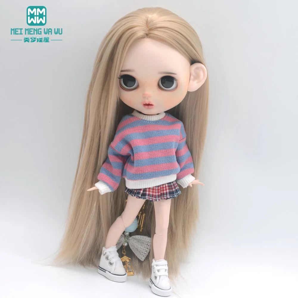 Clothes for doll three piece fashion sweater set fits Blyth Azone OB22 OB24 doll accessories 5