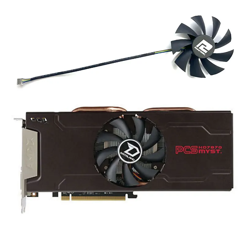1 вентилятор, 4 контакта, новый для DATALAND GeForce R9 270 HD7870 HD7850 OC, сменный вентилятор для видеокарты