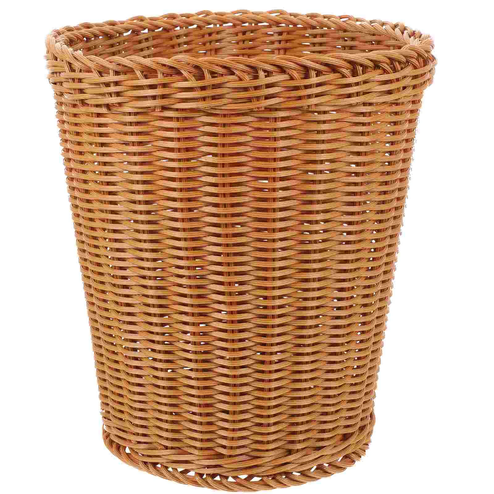 

Woven Waste Basket Wicker Trash Can Woven Basket Woven Trash Can Wastepaper Bin Woven Storage Basket Garbage Container