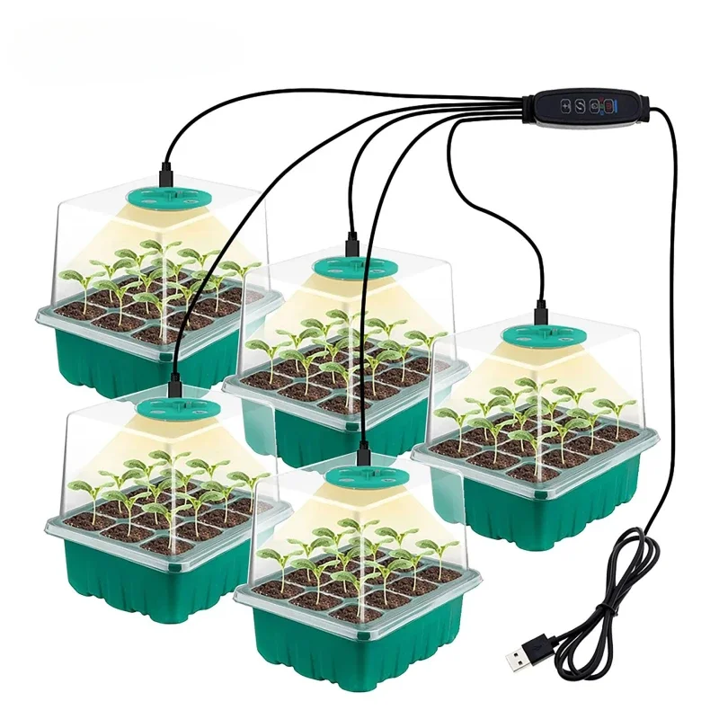 Full Spectrum LED Growing Lamps Seed Starter Trays Greenhouse Growing Lamps Indoor Plant Germinating Intelligent Control